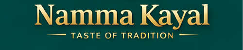Logo of Namma Kayal with gold text on a green background